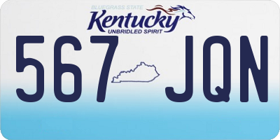 KY license plate 567JQN