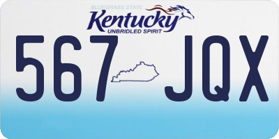 KY license plate 567JQX