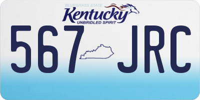 KY license plate 567JRC