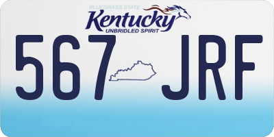 KY license plate 567JRF