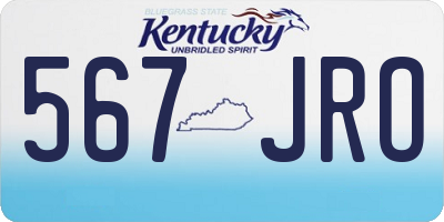 KY license plate 567JRO