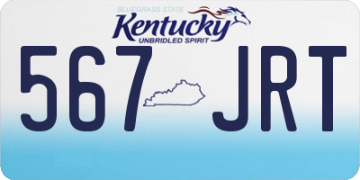 KY license plate 567JRT