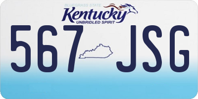 KY license plate 567JSG
