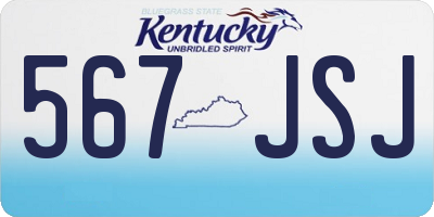 KY license plate 567JSJ