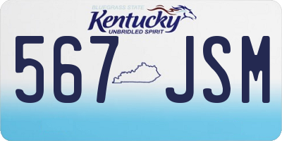 KY license plate 567JSM