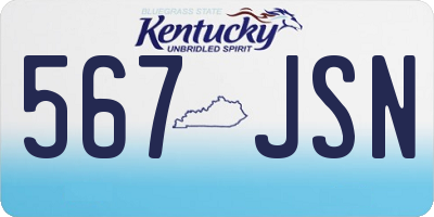 KY license plate 567JSN