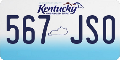 KY license plate 567JSO