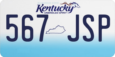 KY license plate 567JSP
