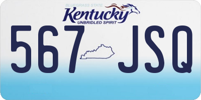 KY license plate 567JSQ