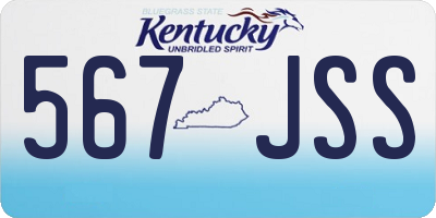 KY license plate 567JSS