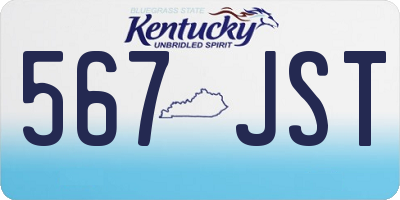 KY license plate 567JST
