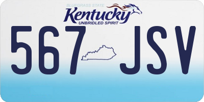 KY license plate 567JSV
