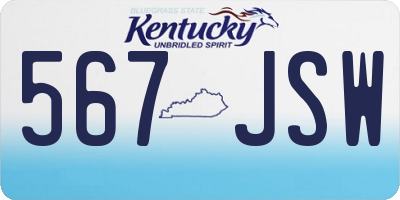 KY license plate 567JSW