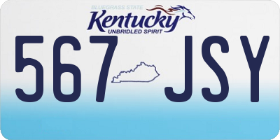 KY license plate 567JSY