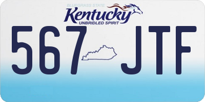 KY license plate 567JTF