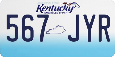 KY license plate 567JYR