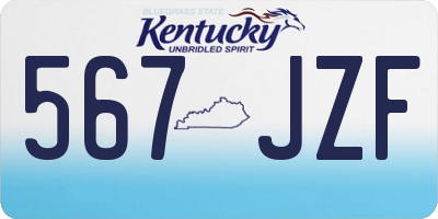 KY license plate 567JZF