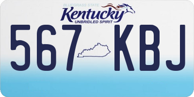 KY license plate 567KBJ