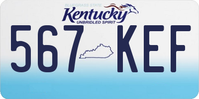 KY license plate 567KEF