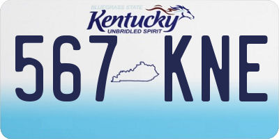 KY license plate 567KNE
