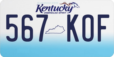 KY license plate 567KOF