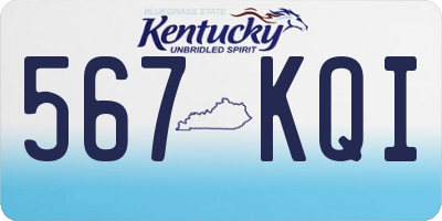 KY license plate 567KQI