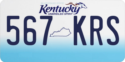KY license plate 567KRS