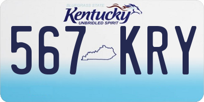 KY license plate 567KRY