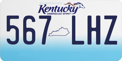 KY license plate 567LHZ