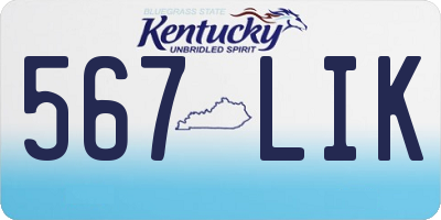 KY license plate 567LIK