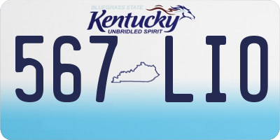 KY license plate 567LIO