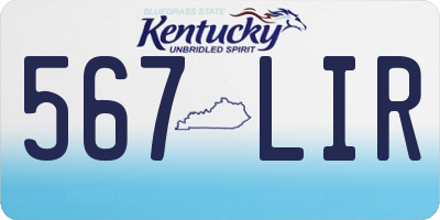 KY license plate 567LIR