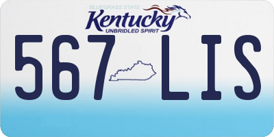 KY license plate 567LIS