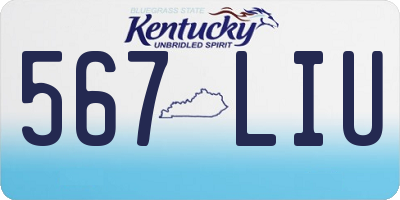 KY license plate 567LIU