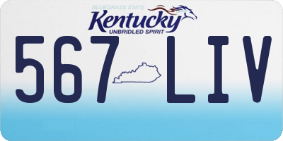 KY license plate 567LIV