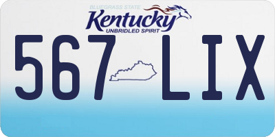 KY license plate 567LIX