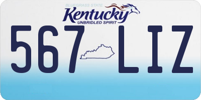 KY license plate 567LIZ