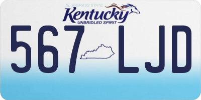 KY license plate 567LJD