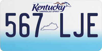 KY license plate 567LJE