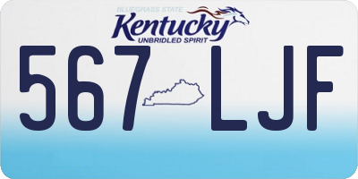 KY license plate 567LJF