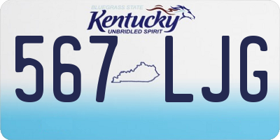 KY license plate 567LJG