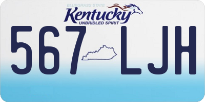 KY license plate 567LJH