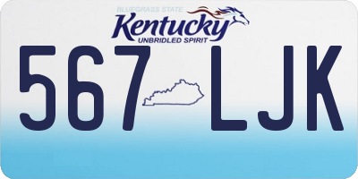 KY license plate 567LJK