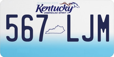 KY license plate 567LJM