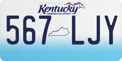 KY license plate 567LJY