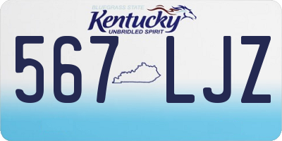 KY license plate 567LJZ