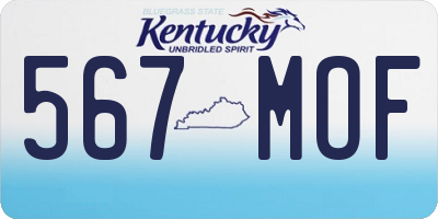 KY license plate 567MOF