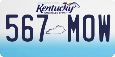 KY license plate 567MOW
