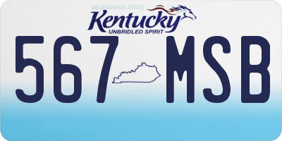 KY license plate 567MSB