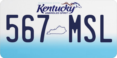 KY license plate 567MSL